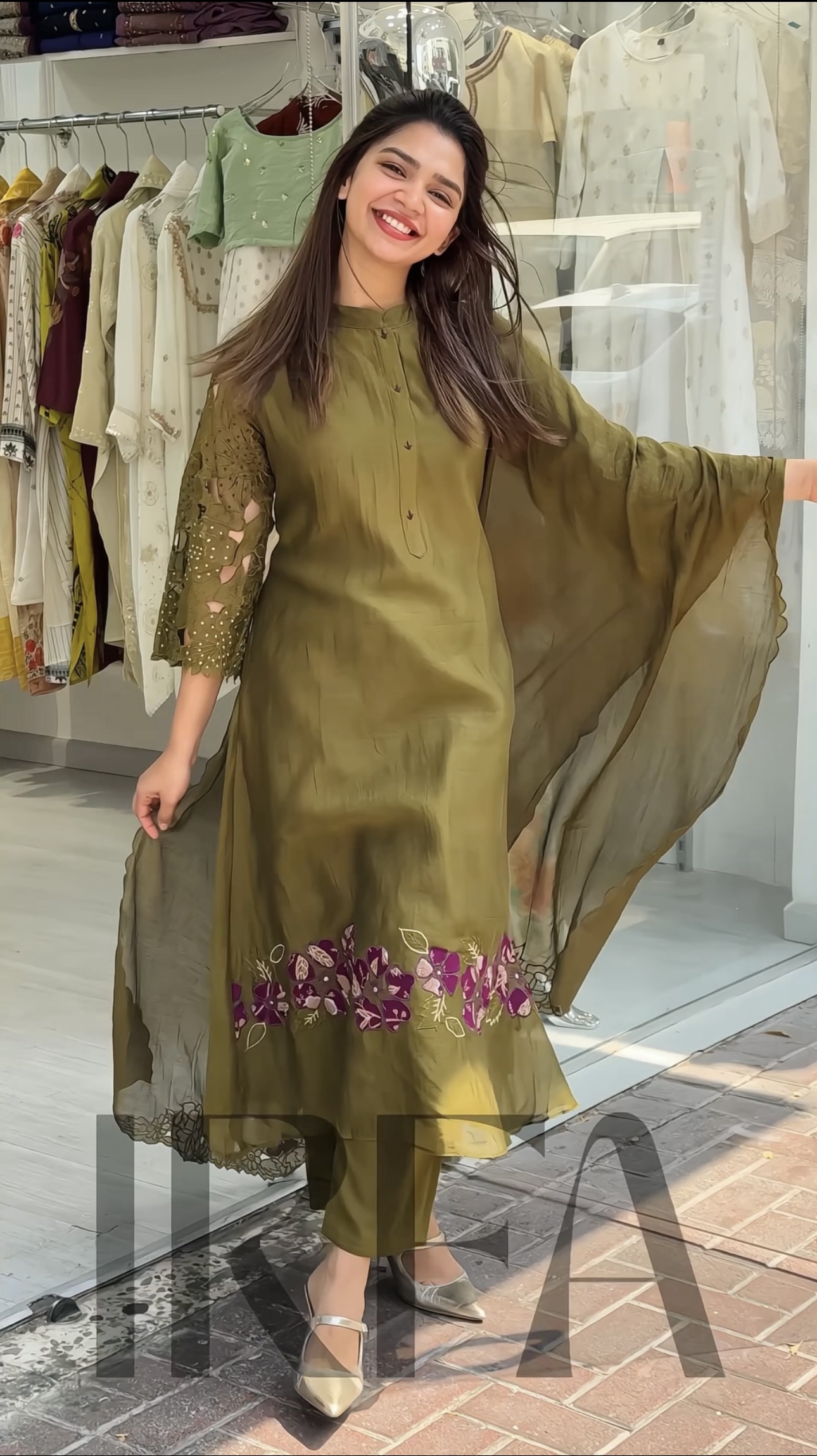 Mul chanderi suit
